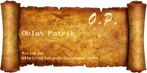 Oblat Patrik névjegykártya